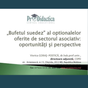 „Bufetul suedez” al opționalelor oferite de sectorul asociativ: oportunități și perspective