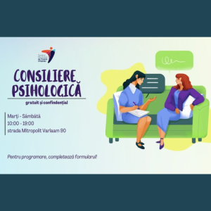 CONSILIERE PSIHOLOGICĂ GRATUITĂ LA CENTRUL MUNICIPAL DE TINERET CHIȘINĂU